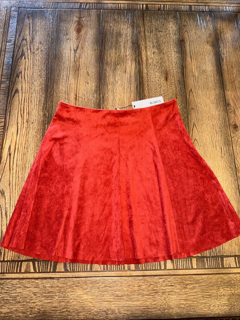 BB Dakota Aileen Faux Suede Sun-dried Tomato Mini Skirt